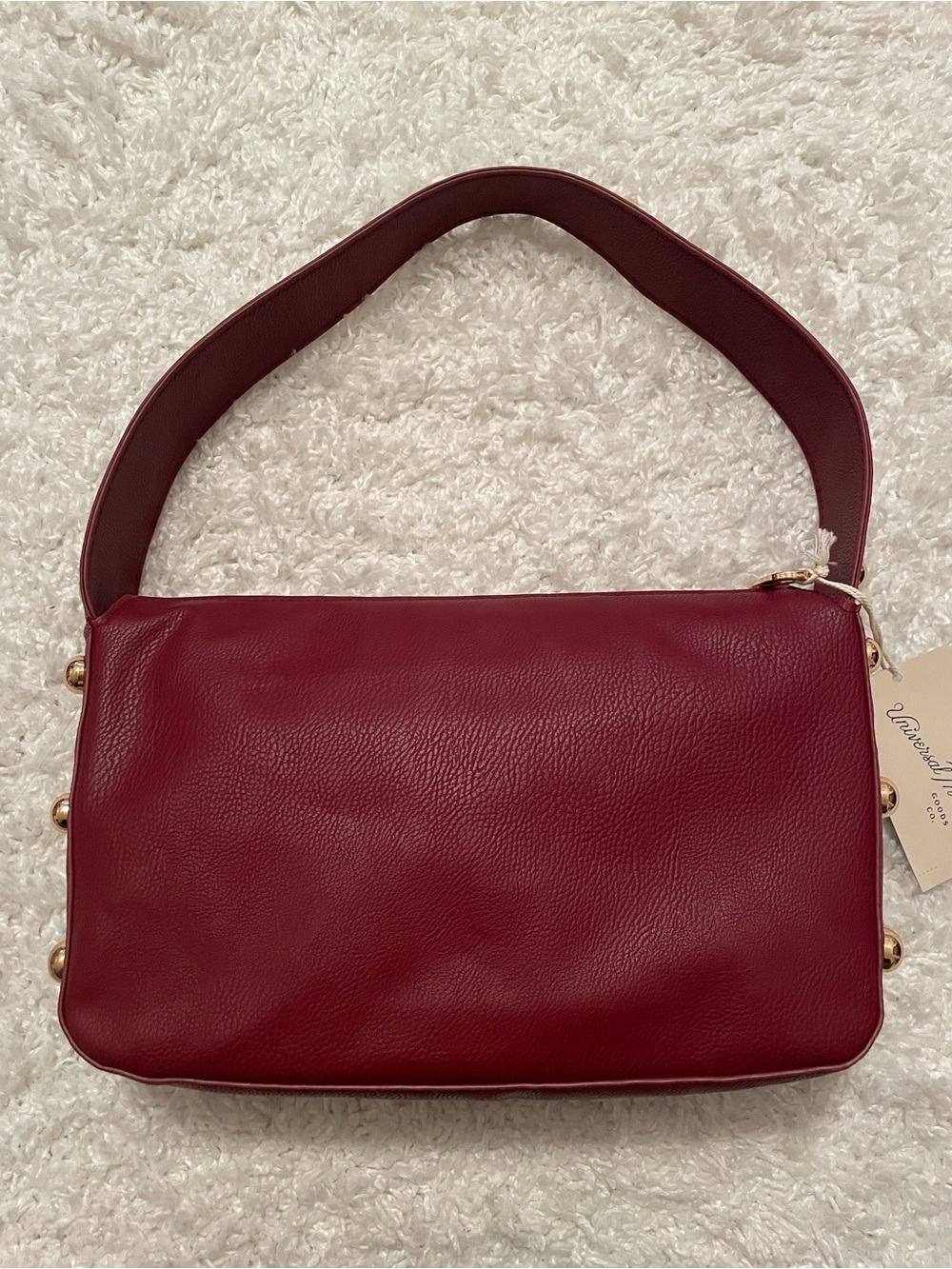 Universal Thread Studded Shoulder Bag Red/Maroon with Gold color Studs NWT